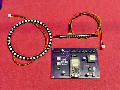 Included development proton pack PCB, 40 LED cyclotron ring and wired power cell